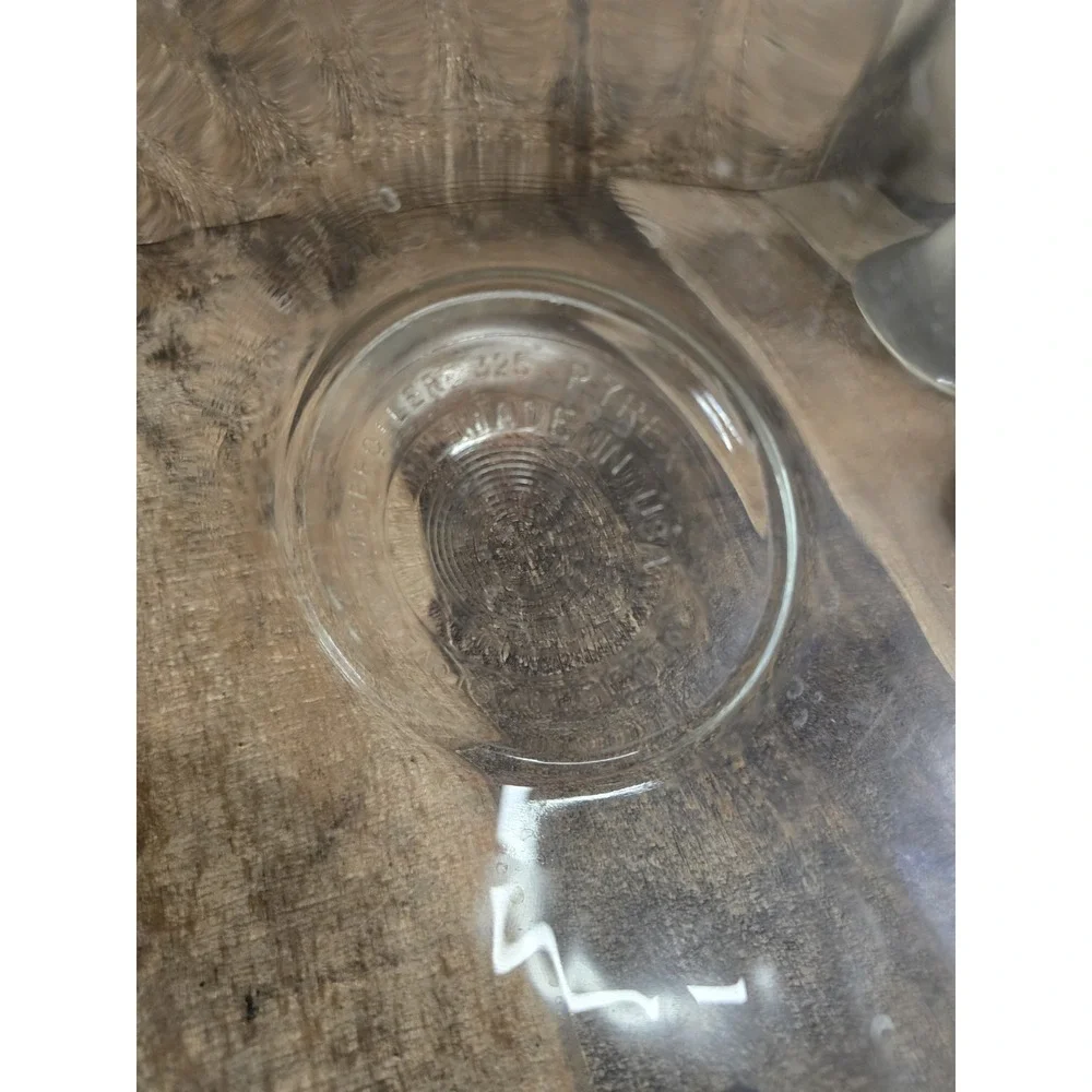 Pyrex 325 Clear Glass Mixing Bowl 2.5L Ribbed Fluted Vintage Made in USA 10 Inch